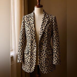 Stradivarius Animal Print Jacket in Tan and Black